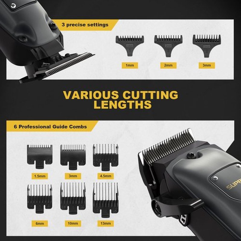 SUPRENT Hair Clippers for Men Professional, USB-C Rechargeable Cordless Clippers for Hair Cutting, Mens Hair Clippers and Trimmer Kit for Barber with LED Display for Barbers & Home Use