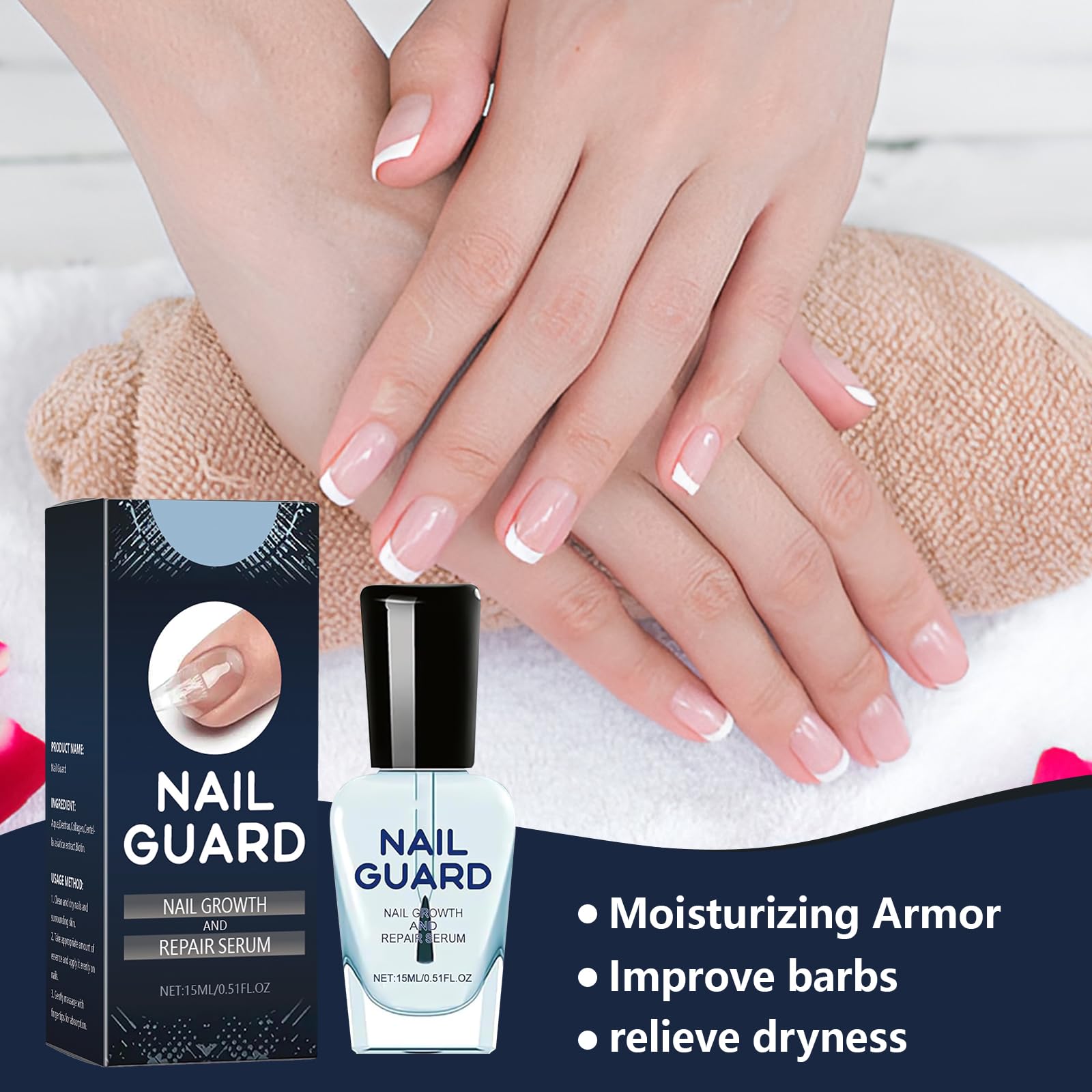 YFKEJI Onyxoguard Nail Growth And Repair Serum, Nail Growth and Strengthener Essence For Thin Nails And Growth, Nail Growth Serum, Onyxoguard Serum (2PCS), White