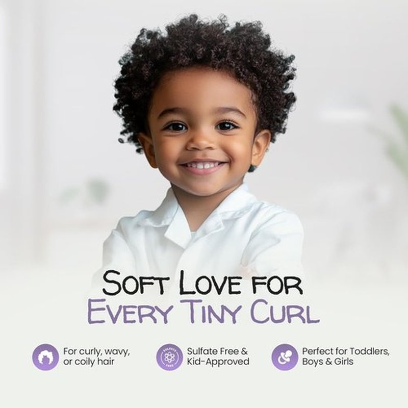 MAYA MARI Natural Kids Shampoo & Conditioner - Tear-Free Formula for Curly Hair | Coconut & Lime Twist, 32 Fl Oz
