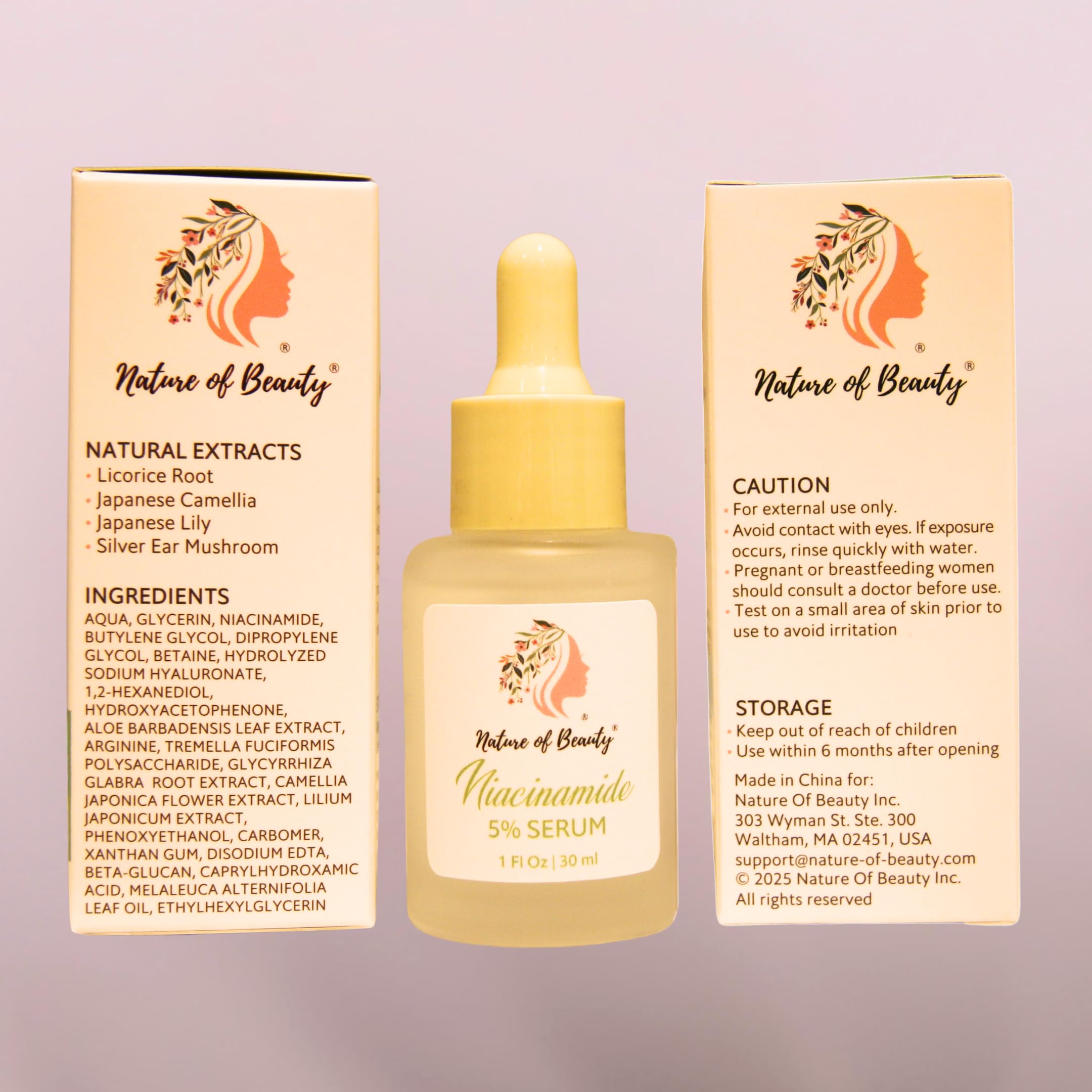 Niacinamide Serum 5% – Niacinamide Face Serum With Hyaluronic Acid, Natural Extracts – Oil Control, Pore Minimizer, Calms, Evens Skin Tone, Moisturizes, Anti-Wrinkle – 1 Oz