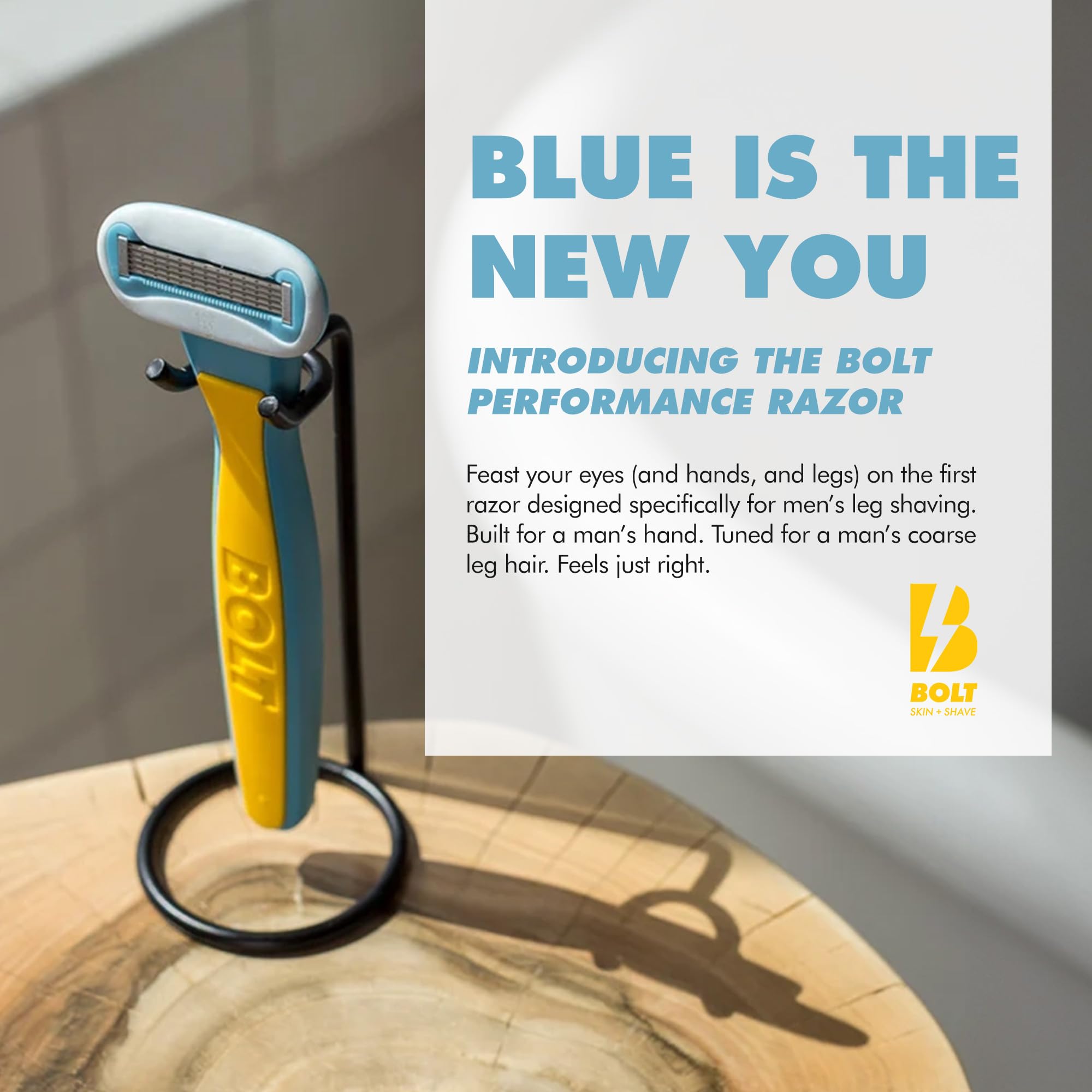 BOLT Skin + Shave - Body Shaving Razor with 2 Shaver Cartridges