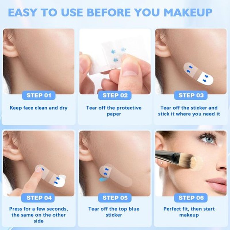 NBF Face Tape Lifting Invisible, Face Lift Tape Invisible for Sagging Skin, Instant Facelift Tapes for Women, Neck, Jowls Lifts Sagging Skin, Concealed Makeup Tape, Visible Results in Seconds-3GQ