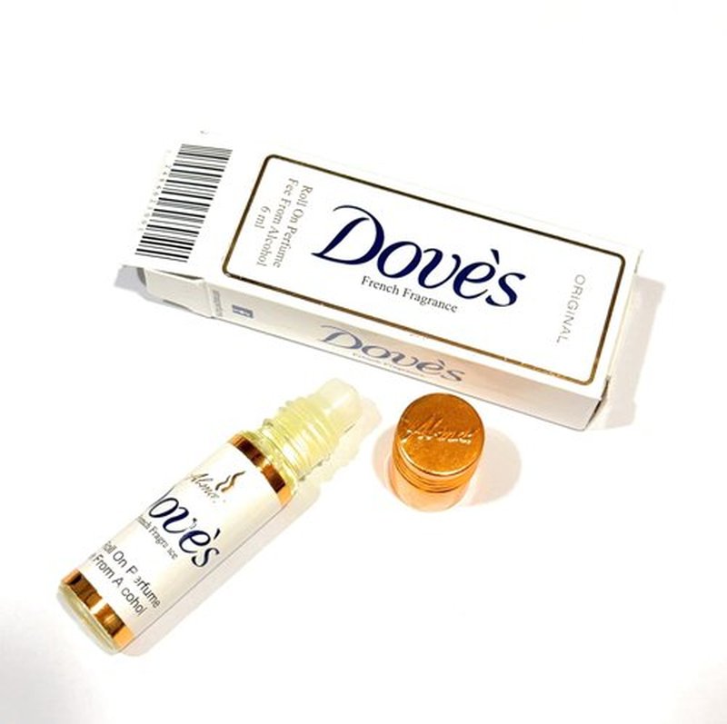 Doves Soap Roll-On Perfume | Alcohol-Free Unisex Attar with French Fragrance - 6ml (0.20 OZ) Pack of 2