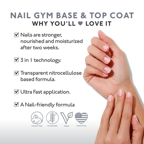Eternal Nail Gym Top Coat, Strengthening Nail Hardener & Top Coat for Weak, Soft & Fragile Nails
