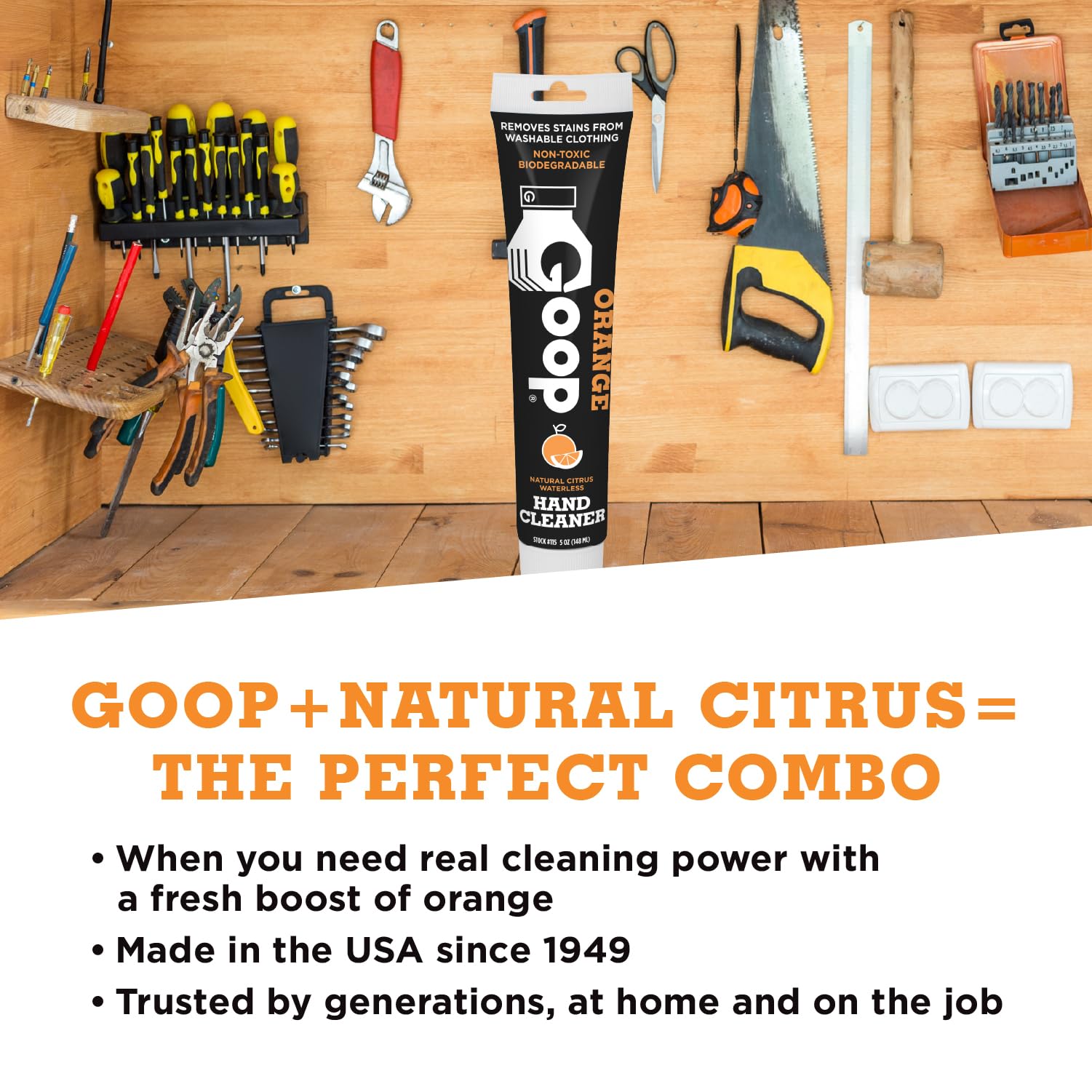GOOP Orange Multi Purpose Hand Cleaner and Stain Remover - 5 oz Tube (Pack of 3)