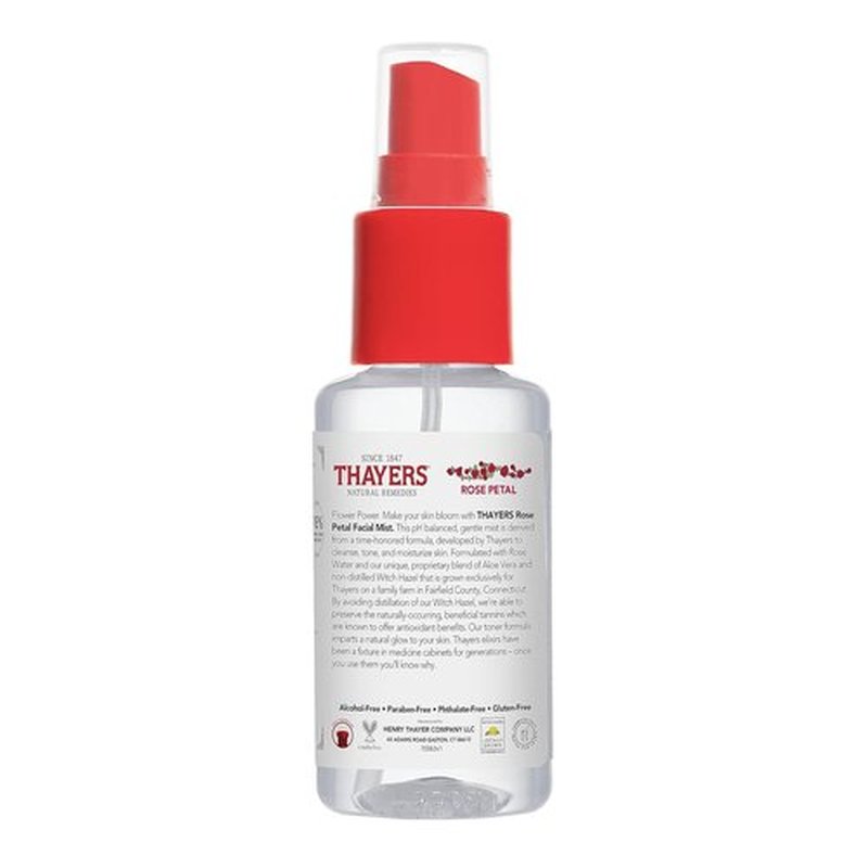 Thayers Witch Hazel Facial Mist Toner - Alcohol-Free, Soothing Aloe Vera & Rose Petal | Trial Size 3 oz