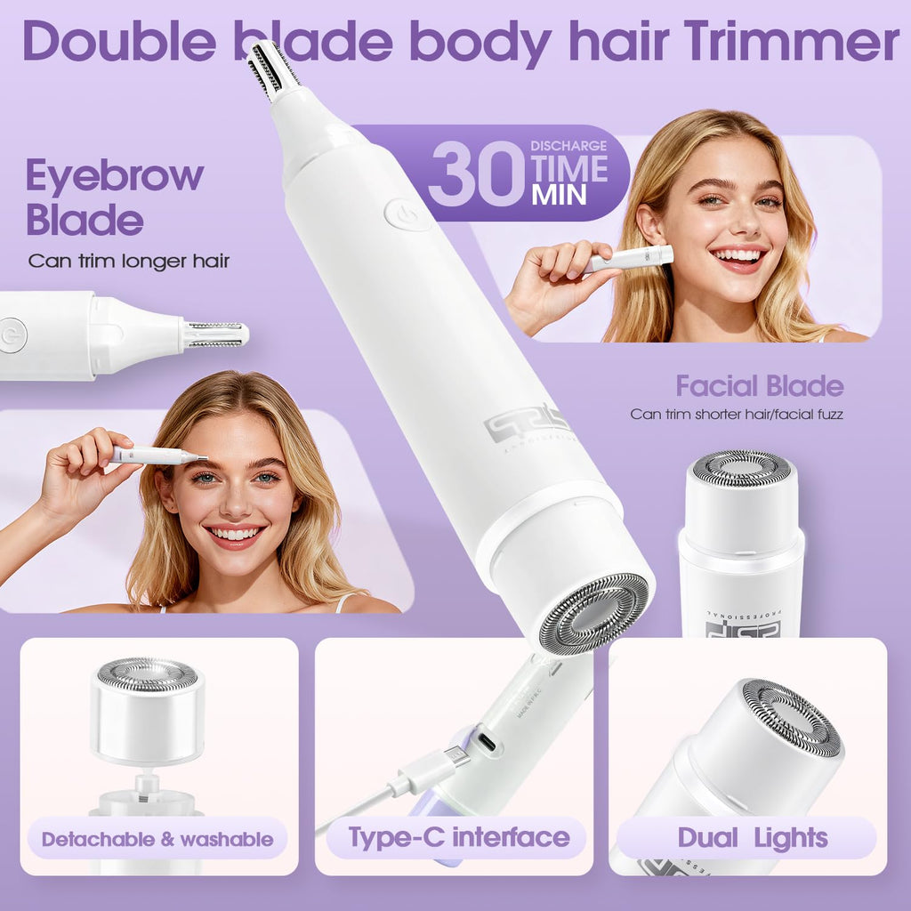 DSP 2-in-1 Ladies Shaver & Facial Hair Remover Cordless Rechargeable Kit