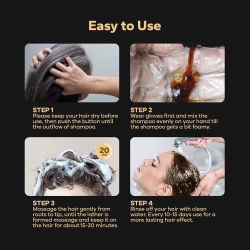 HyperHair Dark Brown Hair Dye Shampoo, Shampoos for Color Treated Hair, Hair Dye Shampoo 3 In 1, Hair Dye, Shampoos for Gray Hair for Women & Men, Long Lasting & Coverage