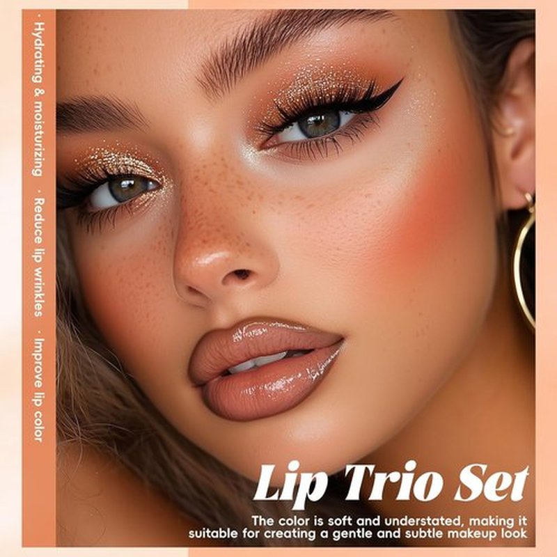 Noerrors Juicy Nude Lip Kit - Matte Lipstick, Nourishing Gloss & Brown Liner | Moisturizing Trio for Women