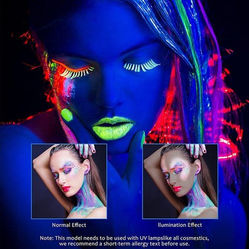 12 Pcs Face Painting Kits, Glow In The Dark Under UV Black Light Sticks，Glow Face Body Paint Party Supplies，for Adult Birthday, Halloween, Thanksgiving Day, Cosplay Makeup Neon Gifts
