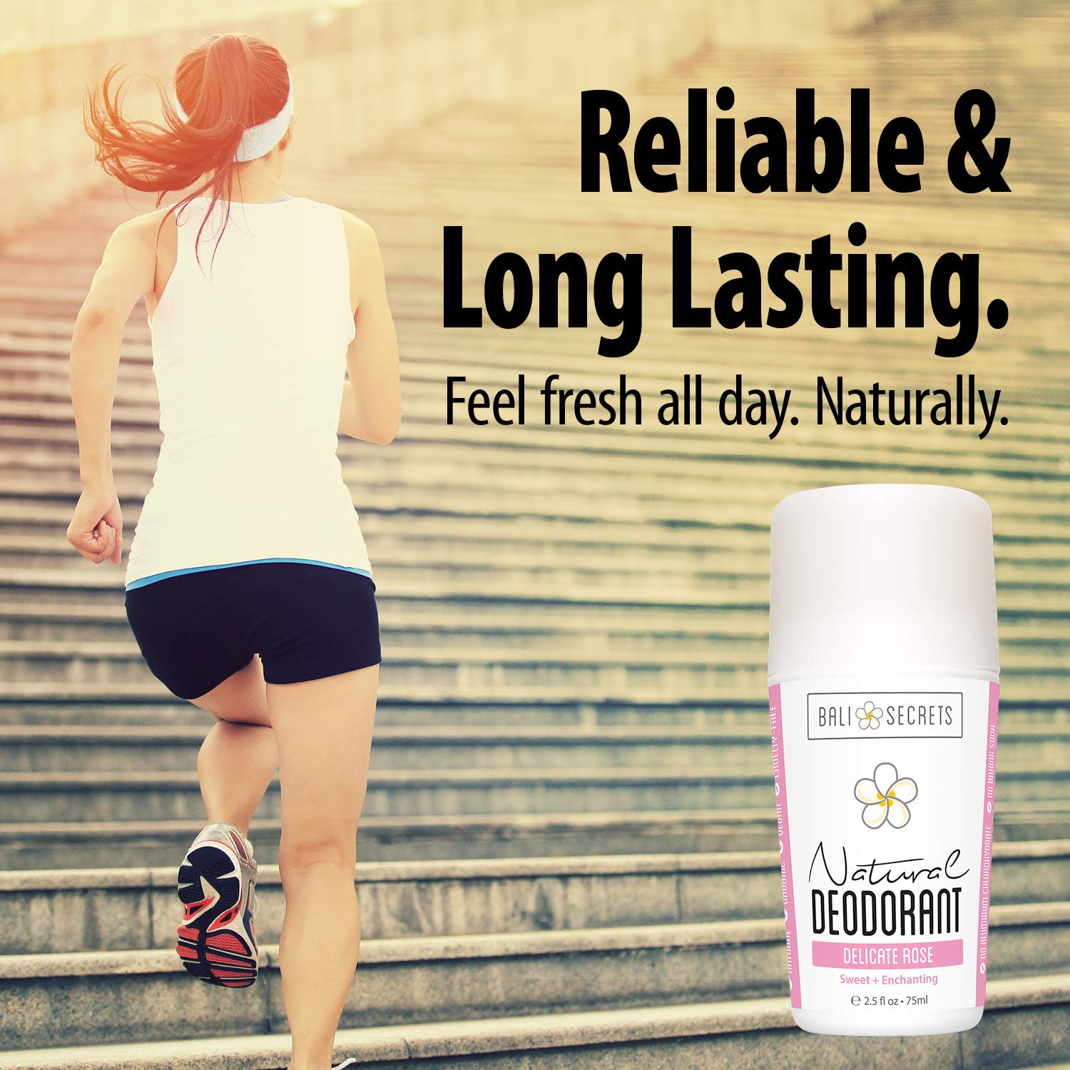Bali Secrets The New Formula Natural Deodorant for Women & Men. Nonsense Free. Clean Formula for Sensitive Skin. Strong & Reliable Odor Protection. No Synthetic Aluminum. Organic & Vegan [THE ROSEY]