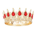 Feltent Red Crown for Women Crystal Tiara and Queen Crown for Women Wedding Headband for Bride Hair Accessories for Costume Birthday Party Cake Decoration Prom
