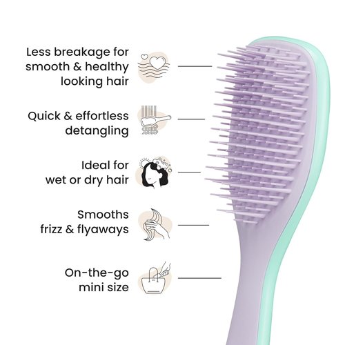 Tangle Teezer Ultimate Detangler Brush - Travel-Size Mini Hair Brush for Straight to Wavy Hair, Wisteria Leaf