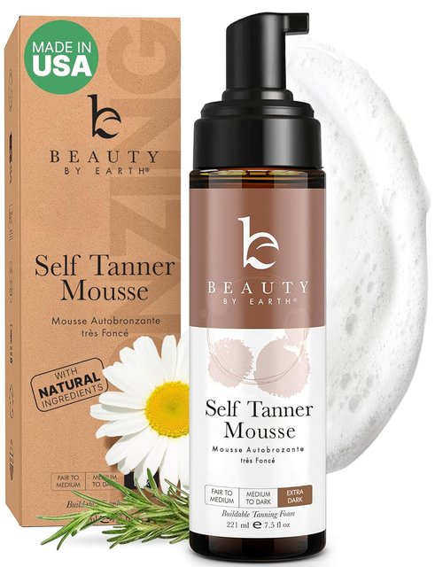 Skiennix Self Tanner Mousse - Ultra Dark, Natural & Organic Formula for Streak-Free Tan | USA Made