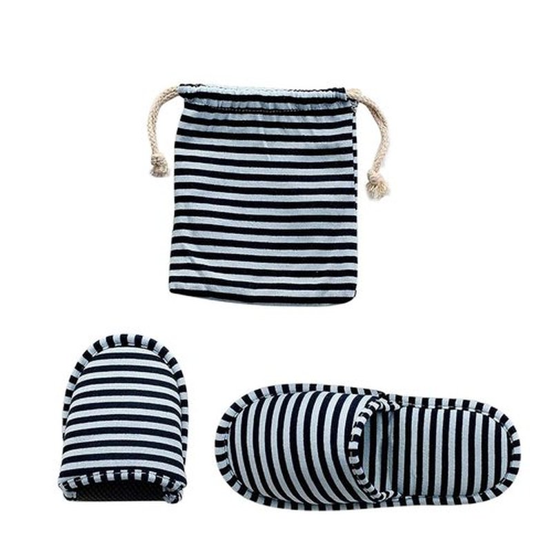Non-Disposable Travel Slippers Portable Cotton Spa Hotel Guest Indoor Slippers, Dark Blue, 8-11 Women/6-9 Men