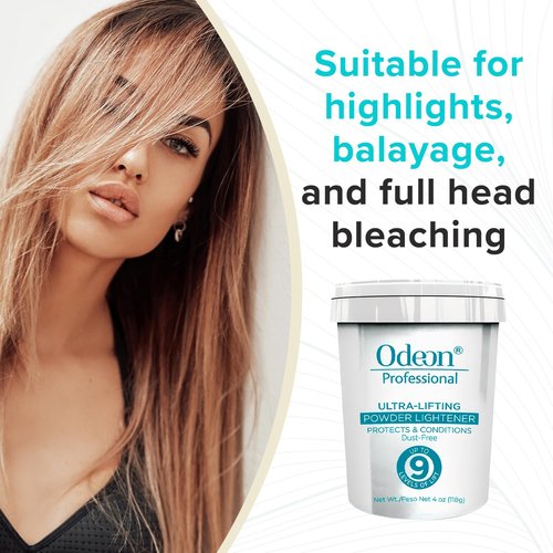 Odeon Ultra-Lifting Hair Bleach Powder - Lifts Up to 9 Levels for Flawless Balayage | 3oz Dust-Free Formula