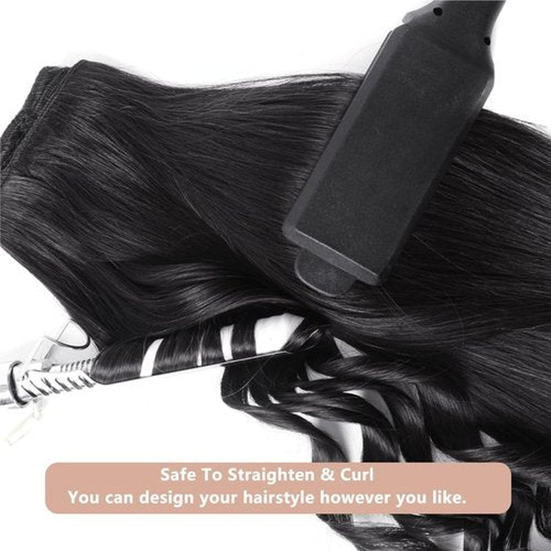 Clip In Hair Extensions Real Human Hair 120g 100% Remy Human Hair 7pcs Double Weft Extensions Clip Ins Invisible Seamless Straight Human Hair Clip In Extensions 18Inch Natural Black