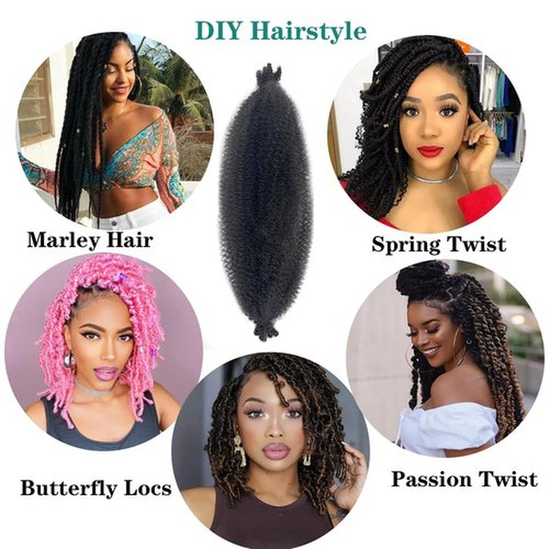 Color 2 Afro Twist Hair 16 Inch 8 Packs Wrapping Hair for Soft Locs Kinky Braiding Spring Twist for Women(16Inch,2#)