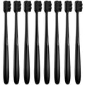 Patelai 8 Pcs Micro Nano Toothbrush Set - 20,000 Extra Soft Charcoal Bristles for Sensitive Teeth | Black