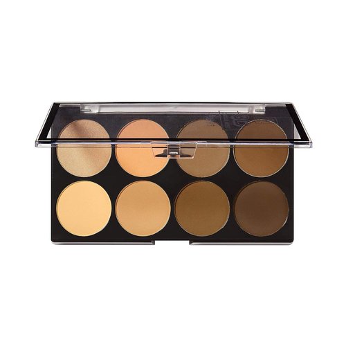 Ruby Kisses 3D Contour Powder Makeup Palette - Flawless Finish, Easy Blending, Long-Lasting Formula | Light Medium