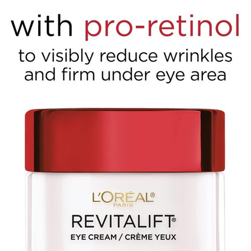 L'Oreal Paris Revitalift Anti-Wrinkle Eye Cream - Pro Retinol Treatment for Dark Circles, 0.5 oz.