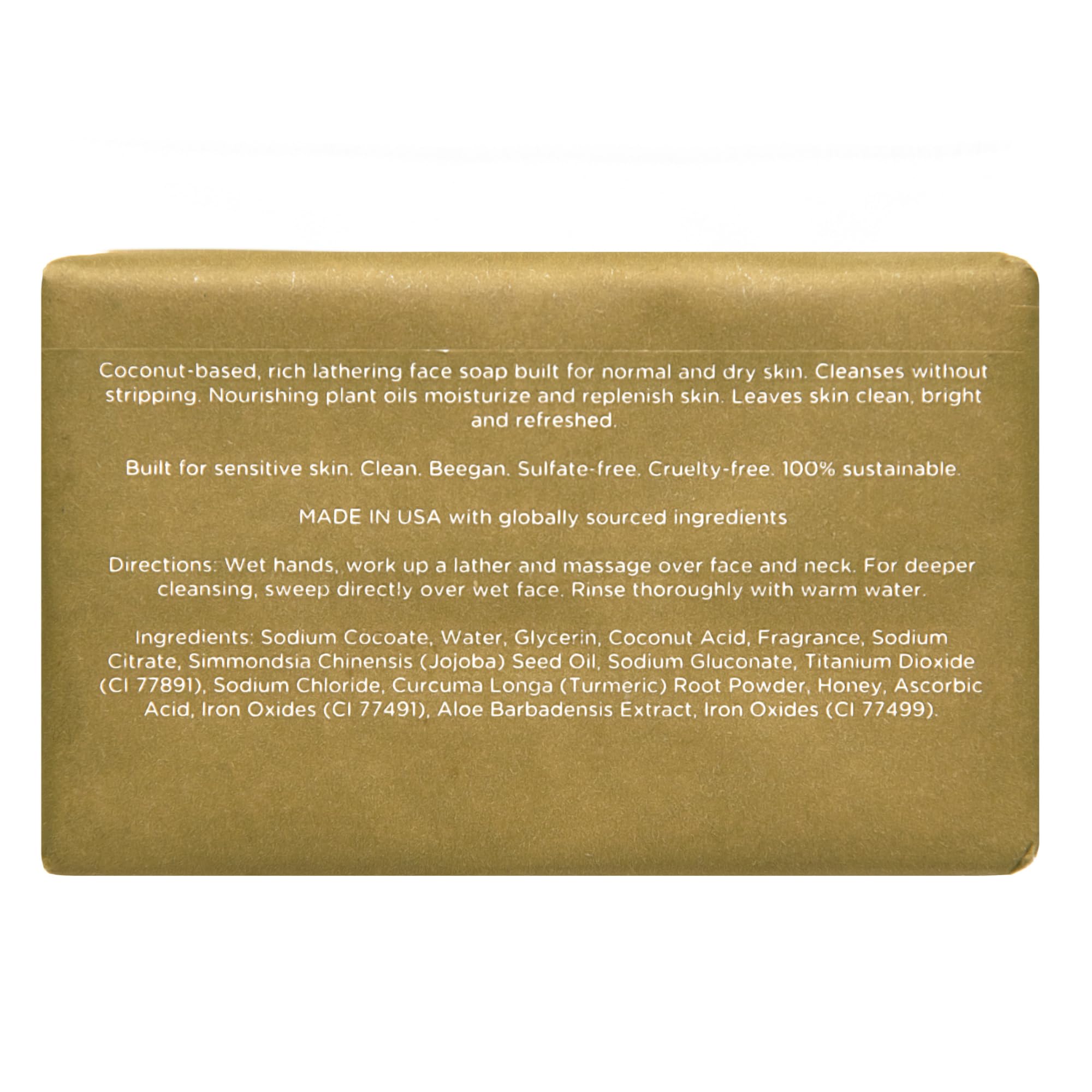 ATWATER Heavy Armor Facial Cleansing Bar for Dry to Combination Skin, Moisturizing Sulfate-Free Rich Lathering Face Wash with Jojoba Oil and Coconut - 5 oz