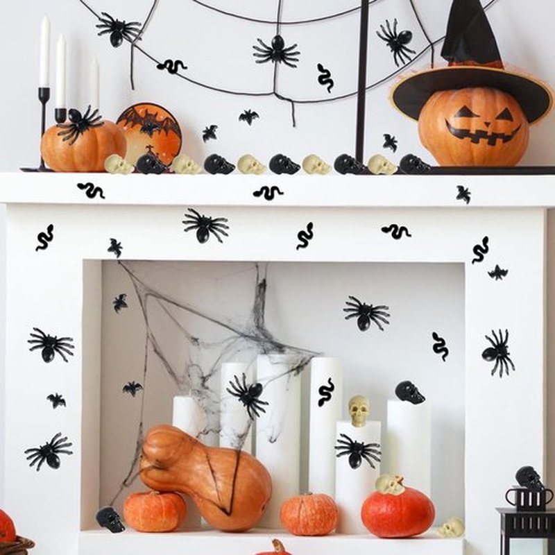 Hiawbon Mini Plastic Skull Heads - Realistic Halloween Figurines for Fairy Garden Decor