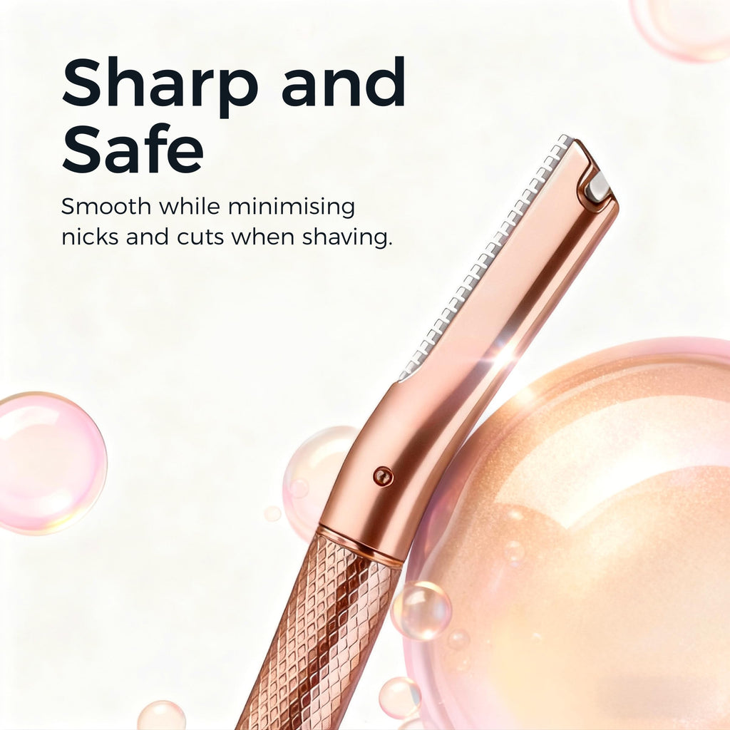 ZOMCHI Eyebrow Razor, Face Razors for Women&Men, Eyebrow Trimmer Shaper with Precision Cover,Facial Shaver with 6 Blades (Rose Gold)