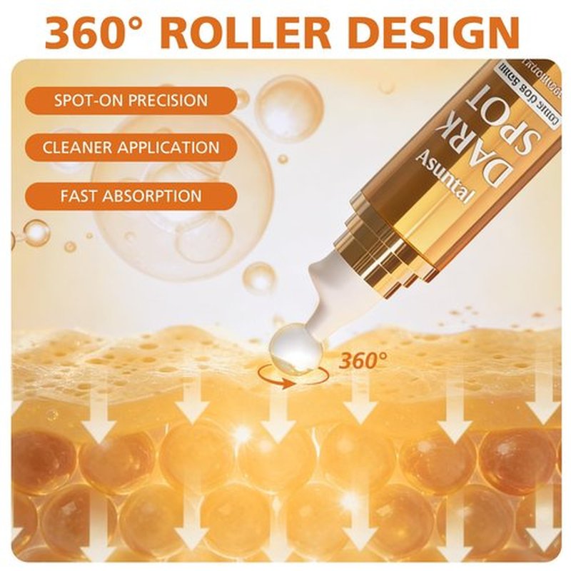 Dark Spot Remover For Face Skin Care Serum, Dark Spot Corrector For Face Age Spot Remover with Massage Roller (0.67 Fl Oz)