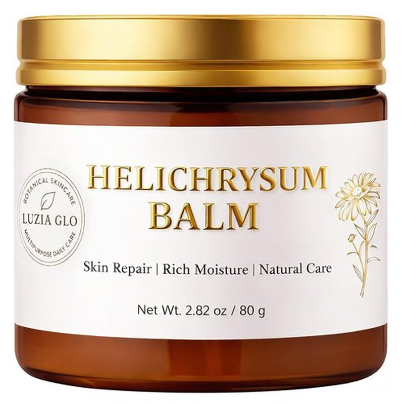 Luzia Glo Helichrysum Healing Balm – Ultra-Repair Natural Salve for Skin | Soothing, Nourishing & Moisturizing | Herbal Recovery Balm for Scars, Bruises, Dry & Sensitive Skin