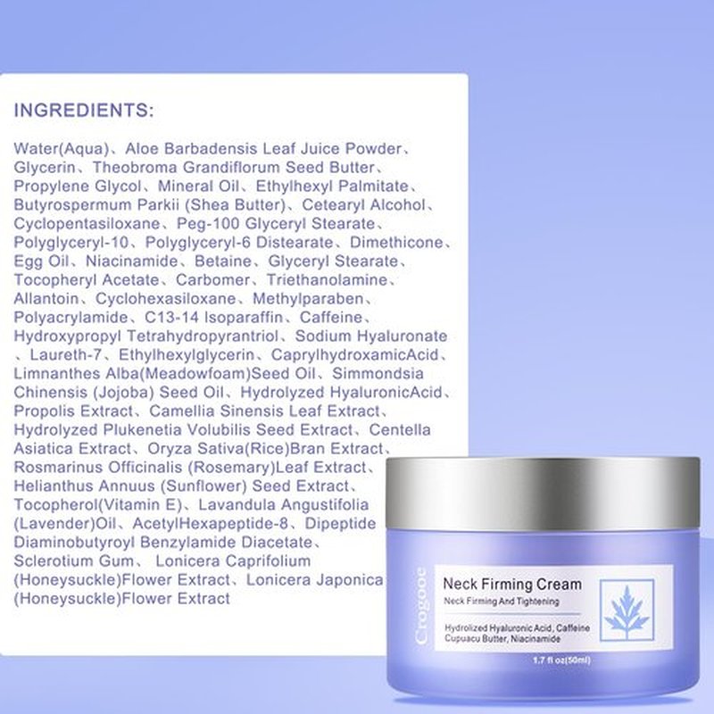 Crogooe Neck Firming Cream - Neck Creams for Tightening and Firming, Tightening and Lifting Wrinkles & Crepey Skin for Neck & Décolleté-1.7 fl.oz