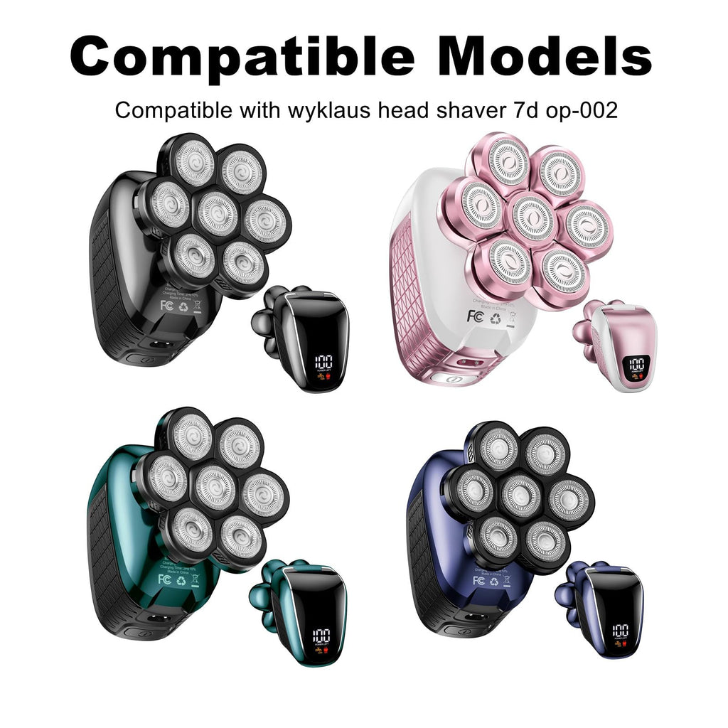 Head Shaver Replacement Heads Compatible with Wyklaus Head Shaver 7D Replacement Head,Compatible with Wyklaus Head Shaver 7D OP-002.(2Pack)