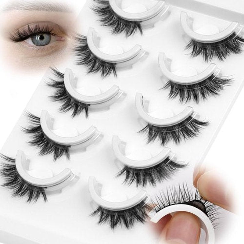 EMEDA Self Adhesive Lashes False Eyelashes Faux Mink Fibers Fake Eyelashes Lashes Strip Lashes EMD-US-ZNDM-6D49