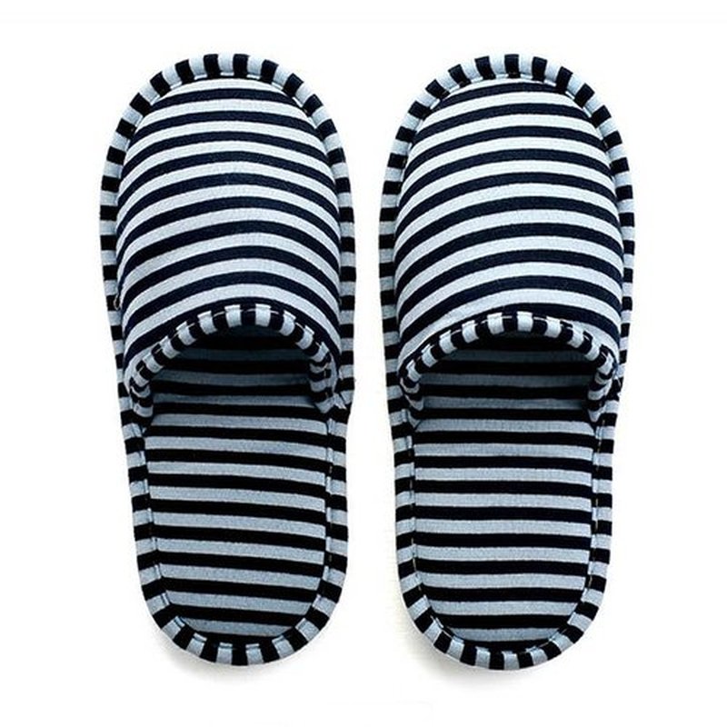 Non-Disposable Travel Slippers Portable Cotton Spa Hotel Guest Indoor Slippers, Dark Blue, 8-11 Women/6-9 Men