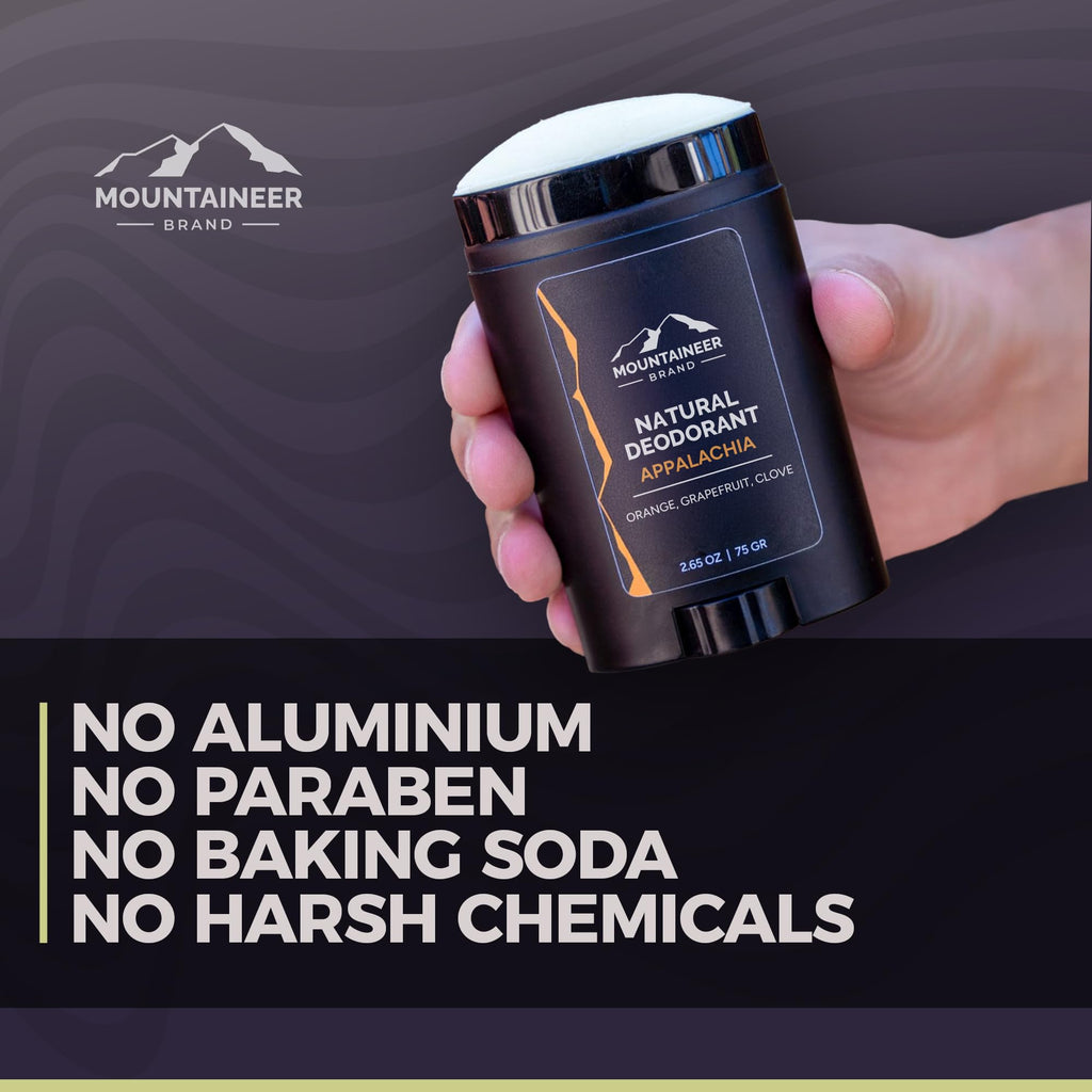 Mountaineer Brand Natural Deodorant for Men | Aluminium Free | Made in West Virginia | Scents Inspired by Nature | Organic & Non Toxic | Odor & Sweat Control | 2.65 oz (Timber)