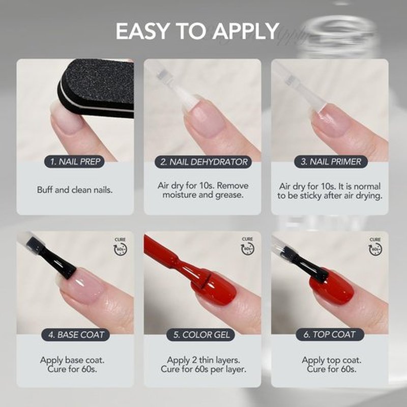 GAOY Nail Dehydrator & Primer Set - Acid-Free Natural Nail Prep for Gel Polish | 2 Pcs