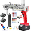 BESGEER Cordless Rug Tufting Gun with Carpet Trimmer Kit, Tufting Gun Starter Kit with 2pcs 4.0Ah Batteries，2 in 1 Cut Pile and Loop Pile Tufting Gun