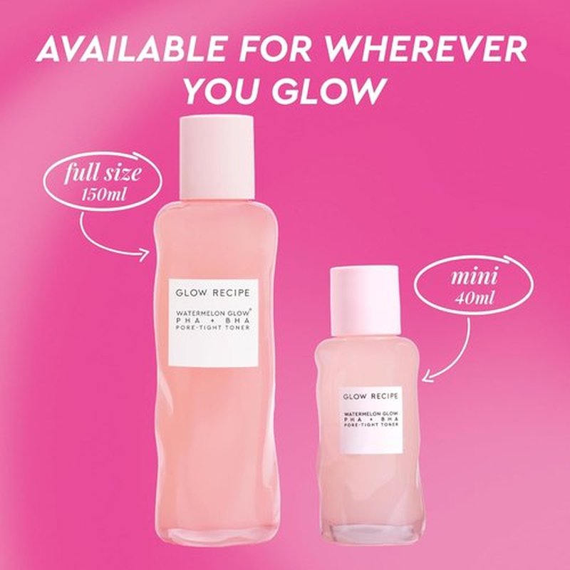 Glow Recipe PHA + BHA Face Toner - Korean Exfoliating Toner for Pores with Watermelon & Cactus Water (40ml)
