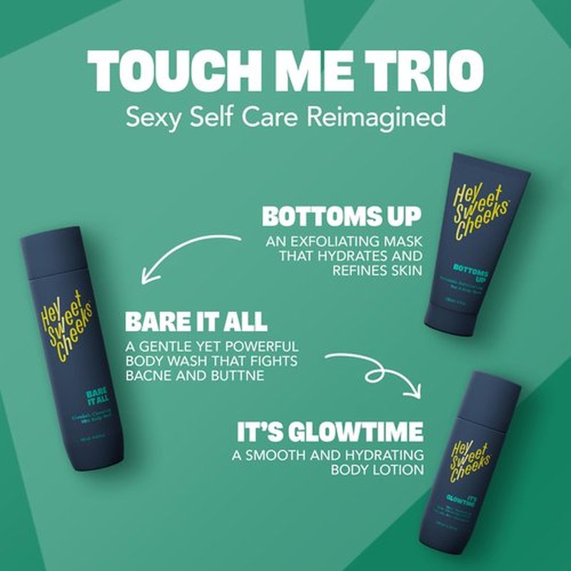 Charcoal Exfoliating Bum and Body Mask, Detoxifying Bamboo Charcoal and Volcanic Exfoliants for Radiant, Silky Smooth Skin, Bottoms Up by Hey Sweet Cheeks, 4 oz