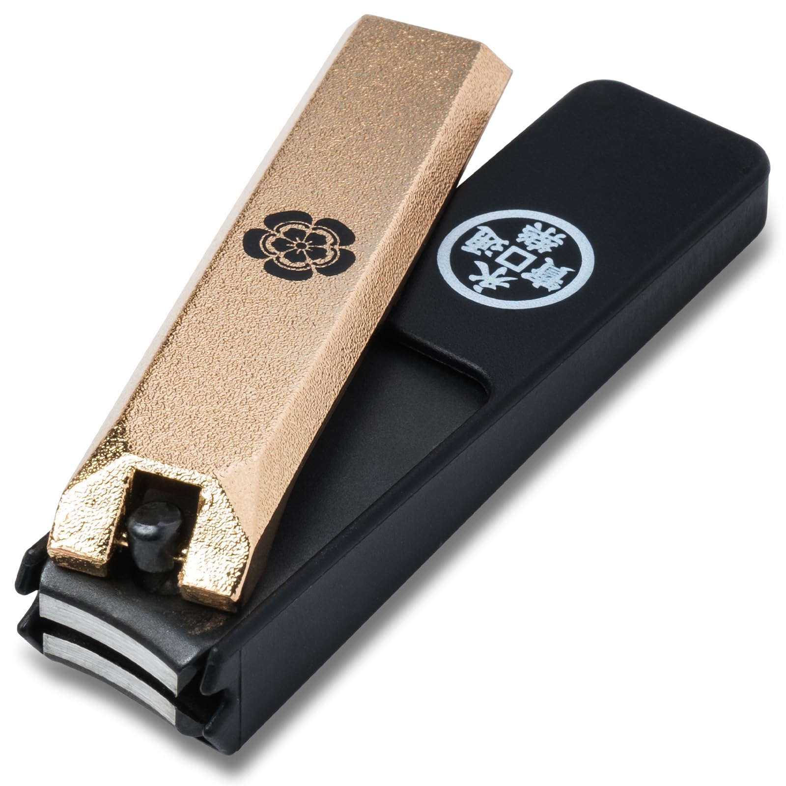 Wablade Nail Clipper with Curved Blade, Japanese Carbon Steel, Built-in Nail File, Splash-Resistant Catcher, Samurai-Inspired Design, Made in Seki Japan (Oda Nobunaga)