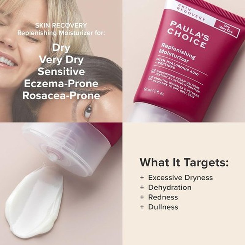 Paula's Choice SKIN RECOVERY Face Moisturizer - Daily Hydration with Hyaluronic Acid & Peptides | 2oz, Fragrance-Free for Dry Skin