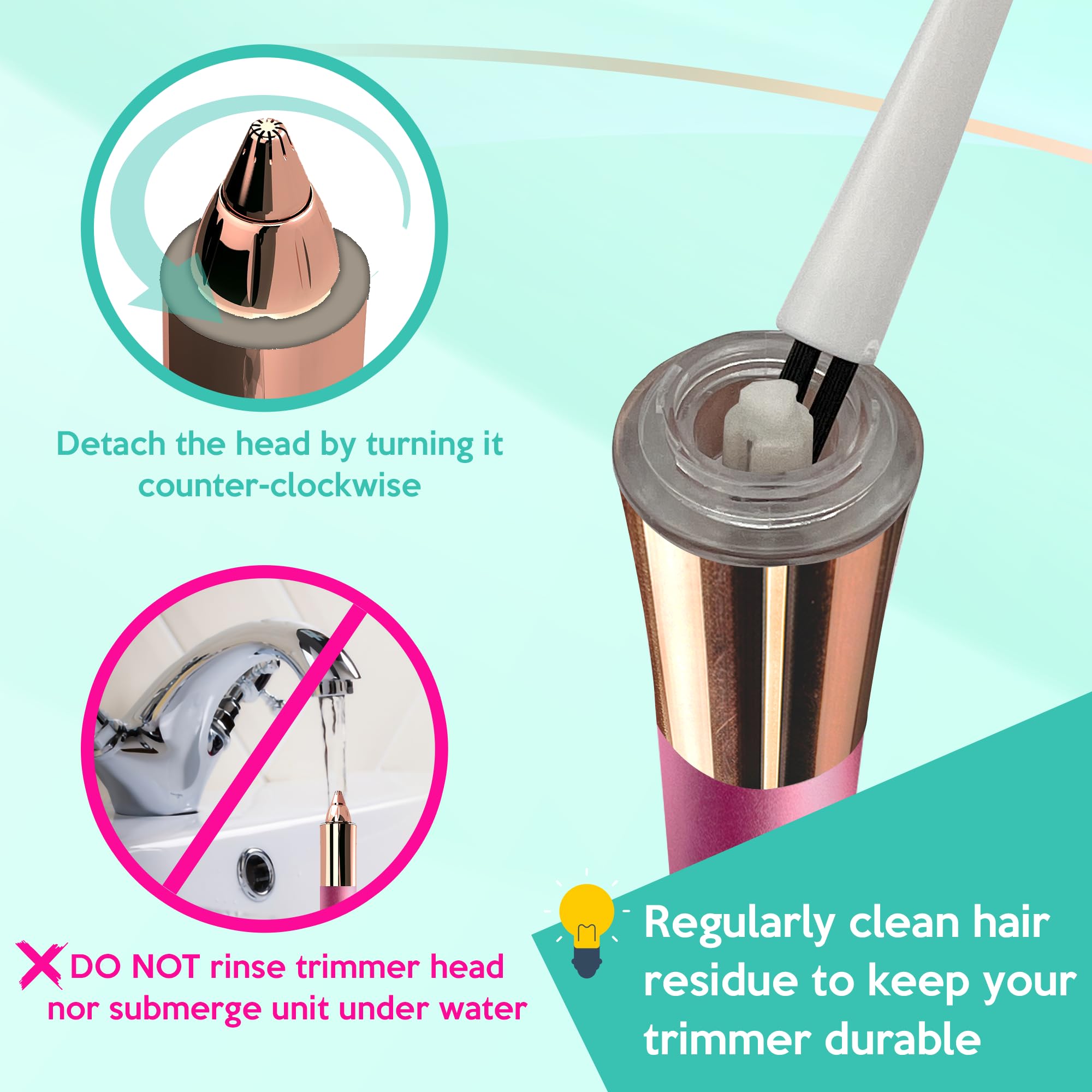 iMusthav Facial Hair Removal for Women, 2-in-1 Face Hair Remover & Eyebrow Trimmer, Painless Flawless Face Shaver with LED Light, Rechargeable Peach Fuzz Remover & Electric Eyebrow Razor for Women