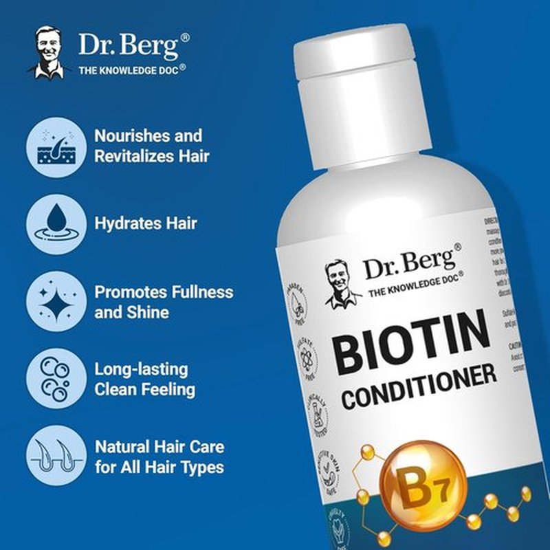 Dr. Berg Biotin Conditioner - High-Performance Formula for Men & Women | Paraben & Sulfate-Free - 8 Fl Oz