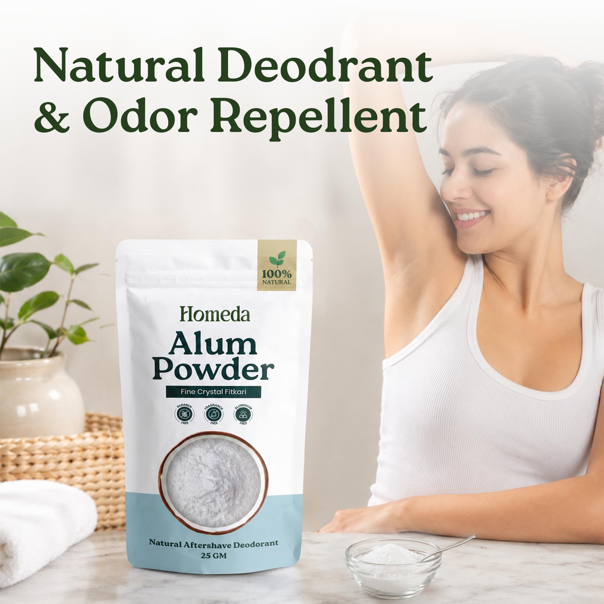 Alum Powder for Skin, Piedra de Alumbre en Polvo (3.5 oz - 100g), Fitkari Alum Stone for Face, Granulado Alumbre para Lavado Intimo, Tawas Allum Salt Spice
