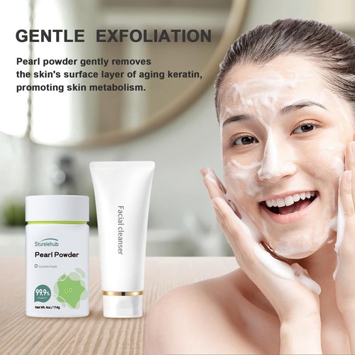 Sturelehub Pearl Powder Organic, for Face, 4OZ / 114g 99.9% Purity, Cosmetic Grade, For DIY Mask, Cream And Lotion, Organic Pearl Powder For Homemade Cosmetics