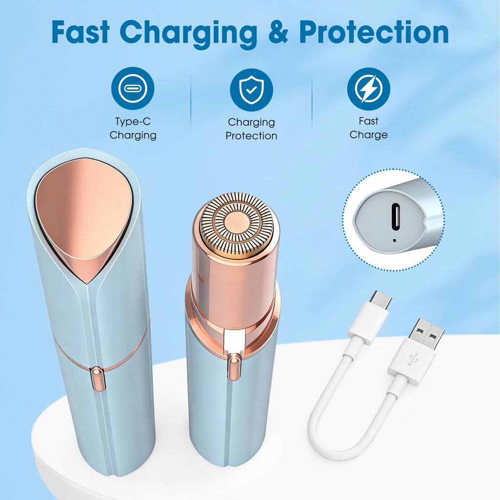 Facial Hair Removal for Women, Upper Lip & Chin, Electric Painless Hair Remover for Face, USB Rechargeable