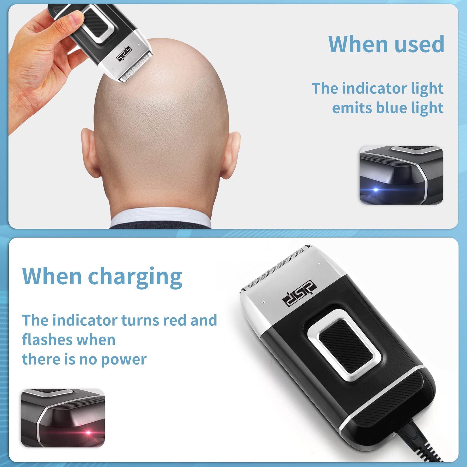 DSP Bald Shaver for Men, Cordless Rechargeable Waterproof