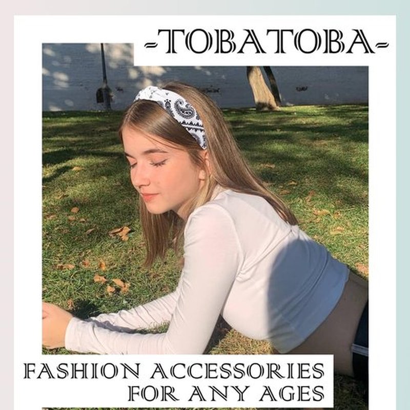 TOBATOBA Bandana Headbands: Paisley Prints, Boho Style Headwraps for Women and Girls - Non-Slip Hair Accessories in Red, White, and Black