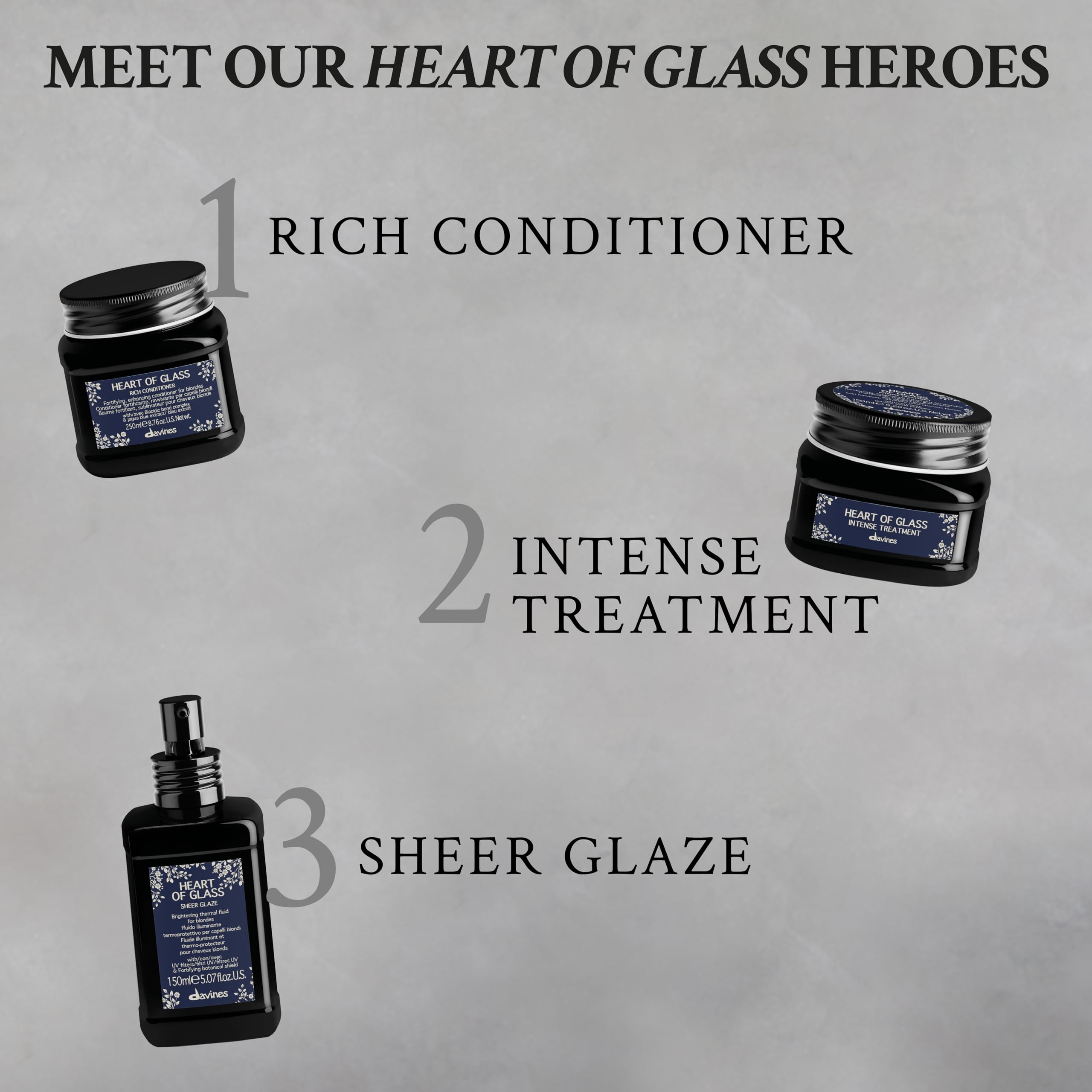 Davines Heart of Glass Silkening Shampoo for Blonde Care, 8.45 fl. oz. (Pack of 1), Black