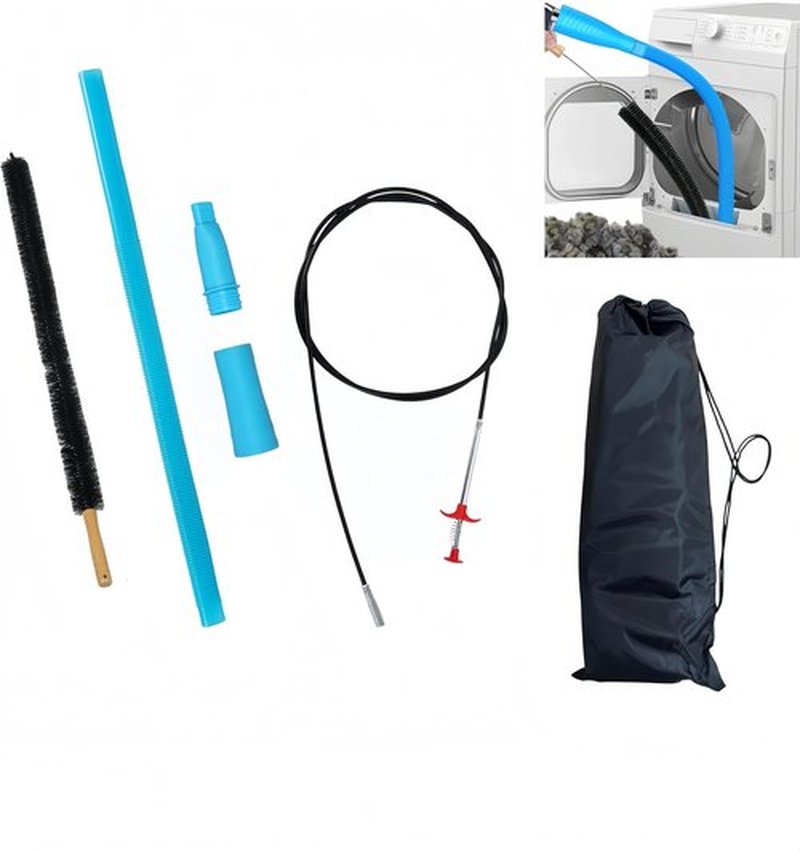 Skiennix Dryer Vent Cleaner Kit - 3Pcs Lint Vacuum Attachment & Flexible Brush with Storage Bag